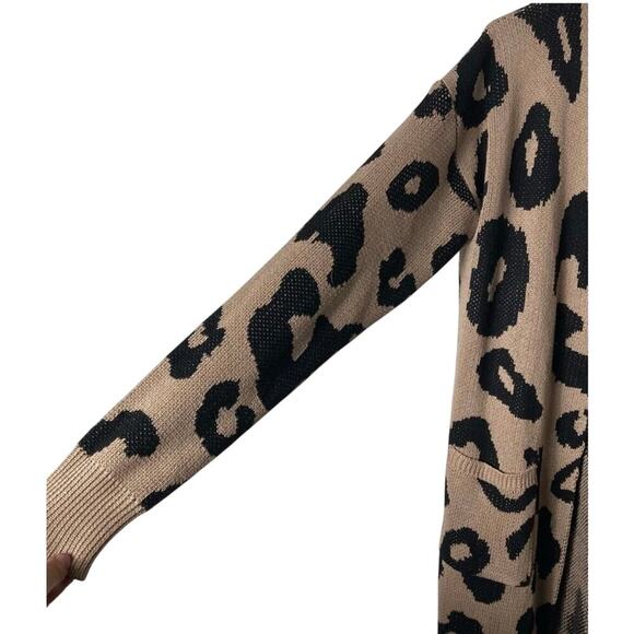 Vestidos open front leopard print duster women’s medium w/2 hip pockets - Picture 7 of 9